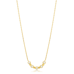 Ronda CZ Plain Style Charm Collar Venta al por mayor Turco Hecho a mano 925 Joyas de plata esterlina - Product Image 1