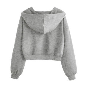 เสื้อฮู้ดแฟชั่นขนแกะ100% สำหรับผู้หญิงเสื้อฮู้ดแขนสั้นลำลอง - Product Image 5