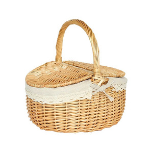 Cesta de picnic de mimbre aceptable personalizada, cestas de almacenamiento ecológicas OEM, cesta de picnic aislada de fábrica de Vietnam - Product Image 2