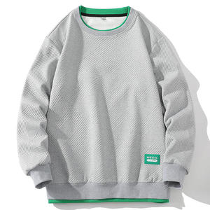 Sudadera de Manga Larga para Hombre, 100% Algodón, Cuello Redondo, Estilo Holgado, Informal, para Invierno, Diseño Liso, Secado Rápido, Resistente al Viento - Product Image 3