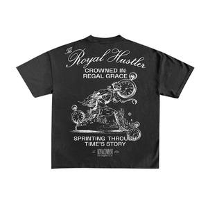 Streetwear Oversized Men's 100% Camiseta de algodón Patrón de letras personalizadas O-cuello Calidad superior - Product Image 1