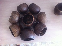 Soldes d'été 2024 : Tasses et soucoupes en coquille de noix de coco naturelle vintage marron EUD002, 500-700 ml, pour glaces et boissons, certifiées conformes aux normes alimentaires