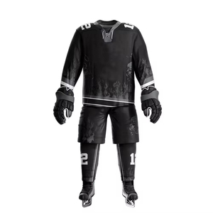 Uniforme de hockey sur glace en tissu polyester 100% fabriqué sur mesure - Product Image 2