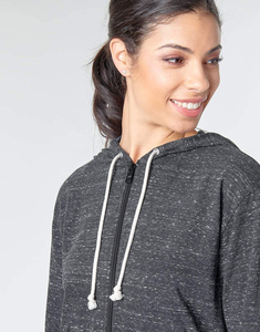 Sudadera con capucha de algodón personalizada al por mayor, sudaderas con cremallera, cárdigan con cremallera en blanco, liso, sin cuerda, sudaderas con capucha con hombros caídos para mujer - Product Image 2