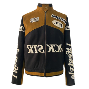 OEM Vente en gros Collège Logo personnalisé Col carré Manteau brodé Bomber Letterman Veste universitaire en cuir pour hommes - Product Image 4