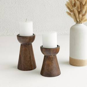 Juego de 2 Portavelas de Madera de Mango Antiguos, Personalizables, Ecológicos, Pintados a Mano, Faroles Decorativos Hechos a Mano, Frascos Duraderos - Product Image 1