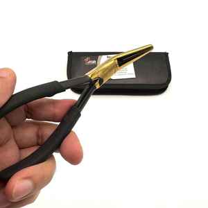 Custom Logo Flat Nose <b>Hair</b> <b>Extension</b> Pliers Black Gold Stainless Steel <b>Micro</b>-<b>Beads</b> Pressing Tape <b>Hair</b> <b>Extension</b> Tools - Product Image 3