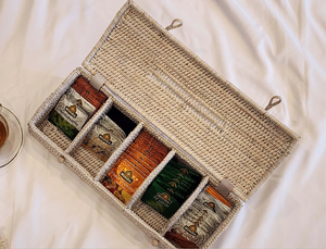 Cesta de Té Circular Simple de 5 Secciones de Ratán Natural Ecológico de Sisu Handicraft, Diseño Flexible con Tapa, Multiusos, Apta para Alimentos - Product Image 6