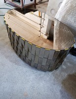 Table basse moderne Dosin avec miroir et panneaux en bois réglables pour salon et mobilier de maison