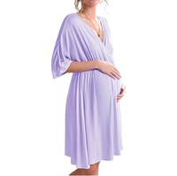 Robe de maternité tendance, coupe ample et oversize, grande taille, avec soutien-gorge intégré, en mousseline de soie unie ou à motif cachemire, pour femmes enceintes, longueur genou