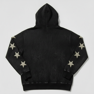 Custom Vintage Washed Zip <b>Hoodie</b> Streetwear Heavy Weight 100% Cotton Winter Rhinestone Embroidery Reverse <b>Stitch</b> Patch Solid - Product Image 2