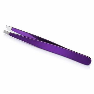 Pinzas Profesionales de Acero Inoxidable de Primera Calidad, Duraderas, Color Morado, Punta Inclinada, Herramienta de Belleza para Depilación de Precisión - Product Image 5