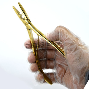 Professional <b>Hair</b> <b>Extensions</b> Tools 2-hole Nano <b>ring</b> Beads pliers Gold color <b>Hair</b> <b>extension</b> pliers Stylish gold crimping tool - 7 - Product Image 5