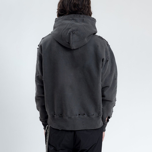 Sudaderas con capucha desgastadas Fabricante personalizado Alta calidad 100% Algodón Poliéster Hombres Vintage Sudaderas con capucha desgastadas Sudaderas Hombres OEM - Product Image 5