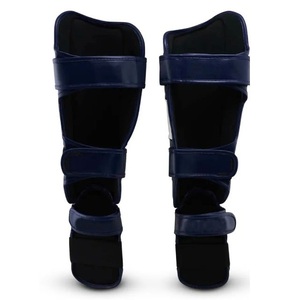 Eagle View Protège-tibias et protège-pieds élastiques en cuir PU pour MMA, Muay Thai, Kickboxing, pour l'entraînement - Product Image 1