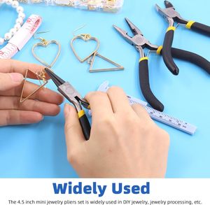 8Pcs Trang Sức Làm Kìm Công Cụ Kit Bao Gồm Kim Mũi Kìm Dây Máy Cắt Nhíp Thimble Vòng U-Hình Dạng Kéo Cho Đồ Trang Sức - Product Image 6