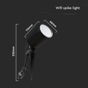 7W LED faretto giardino con Spike RGB 3 in1 + CCT WiFi colore nero IP65 SKU-3014-illuminazione/faretto da incasso - Product Image 3