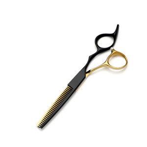 Ensemble de peignes ciseaux de coiffure professionnels en acier inoxydable or noir ciseaux de coupe de cheveux pointe de lame tranchante Salon de beauté essentiel - Product Image 5