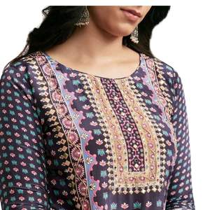 Ensemble Sharara imprimé violet avec Dupatta pour femme tenue de fête traditionnelle indienne tenue de créateur confortable - Product Image 3