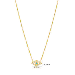 สร้อยคอเซอร์คอนสีเทอร์ควอยซ์นำโชคแบบตุรกีเครื่องประดับเงินสเตอร์ลิงสำหรับ925 - Product Image 2