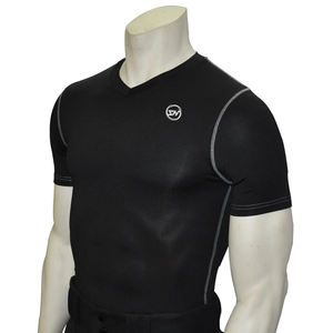 Shh เสื้อกีฬาแขนสั้นคอวีแขนสั้นผ้า90% โพลีเอสเตอร์/ 10% ผ้าสแปนเด็กซ์เย็บเรียบระบายอากาศได้ดี - Product Image 1