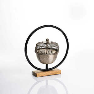 Brûleur de porte-encens en bois plaqué or de luxe pour 2026 Ramadan Eid cadeau parfum utilisation intérieure - Product Image 6