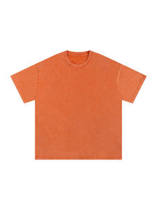 Venta al por mayor de los hombres camiseta recortada Boxy Fit ácido lavado estilo Vintage 250 Gsm peso pesado algodón de gran tamaño 100% algodón camiseta para - Product Image 2