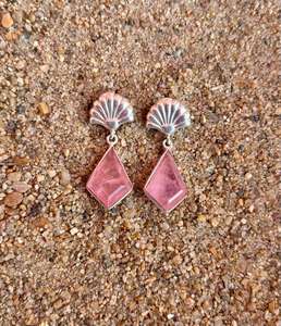 Pendientes colgantes finos de Plata de Ley 925, piedras preciosas de morganita, joyería de piedra natal hecha a mano para boda, pendiente colgante de diseño de cometa - Product Image 1