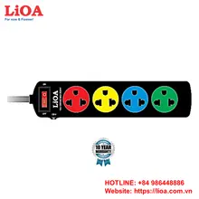LiOA Common Extension Socket with Switch - 4 Outlets - 2200W (220VAC)/ 10A - 4SND3.2.10