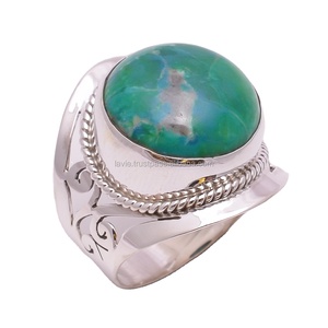 Manufacturer's Wholesale Fine Jewelry Handmade 925 Sterling Silver <b>Turquoise</b> <b>Rings</b> Bezel Setting Antique Shape Wedding - Product Image 1