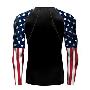 Logotipo personalizado de los hombres MMA Rash Guard Spandex/poliéster de secado rápido transpirable camisa de compresión protección solar ropa deportiva de fábrica - Product Image 2