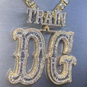 Colgante de Plata de Ley 925 personalizado de alta calidad VVS moissanite Colgante de hip hop unisex con colgantes y dijes helados - Product Image 1