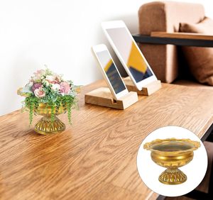 Florero de Metal dorado rústico de lujo de Venta caliente | Maceta decorativa con forma de urna | Centro de mesa para bodas y eventos - Product Image 6
