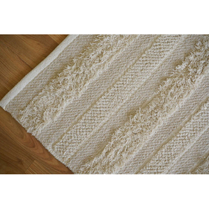 Factory Supply 100% Natural Wool Striped Rugs Handwoven Cotton <b>Sets</b> for Modern Home Decor Prayer Room <b>Bathroom</b> Kitchen Use - Product Image 4