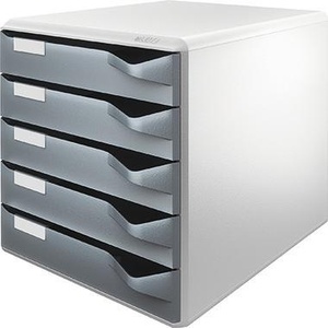 5-<b>Drawer</b> Extra-Wide Leitz Desktop Organizer Light Grey Housing & Dark Grey <b>Drawers</b> - Product Image 1
