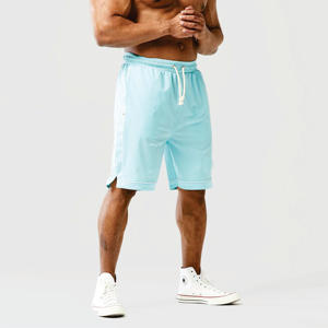 Pantalones cortos de baloncesto Blue Golden Era Micro Ripstop, cintura cómoda, estilo deportivo con patrón sólido, tubería de contraste antiarrugas - Product Image 1