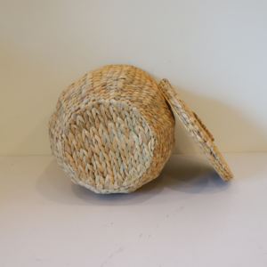 Natural Water Hyacinth Hamper Round <b>Lid</b> for <b>Storage</b> Holder Home Decoration - Product Image 4