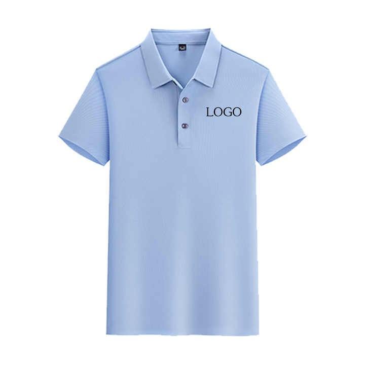 Custom Design Sky Blue Terry Towel Polo Shirt 70% Cotton 30% Recycled Poly  High Quality Sport Polo Shirt With multiple colours