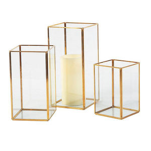 Gran oferta, de cristal con forma de rectángulo candelabro votivo de hierro y Metal, portavelas Y PILAR, decoración de boda terminada personalizada - Product Image 6