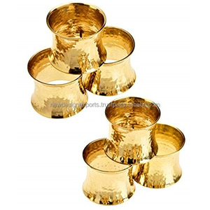 Lot de 6 ronds de serviette martelés à la main, décoration de table à manger élégante pour mariage, réunions de famille, dîners, nouveau modèle - Product Image 1