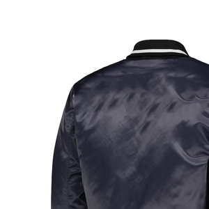 Wholesale Customizable Men's Winter Vintage Satin Hooded Eco-Friendly Varsity <b>Jacket</b> with Front Logo - Product Image 4