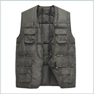 เสื้อแจ็คเก็ตผู้ชายแบบยุทธวิธี กันน้ำ มีซิป สำหรับฤดูใบไม้ร่วงและฤดูหนาว คุณภาพสูง สไตล์ลำลอง สีพื้น ไม่มีแขน หนา อุ่น  แบบสั่งทำพิเศษ - Product Image 1