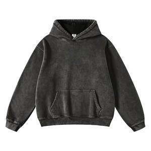 Pull surdimensionné lavage à l'acide sweat à capuche poids lourd athlétique Vintage sweat Streetwear avec serviette broderie - Product Image 1