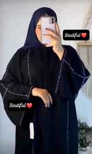 Abayas pour femmes élégantes et modestes brodées à la main, robes traditionnelles formelles de Dubaï, vêtements de fête respirants - Product Image 3