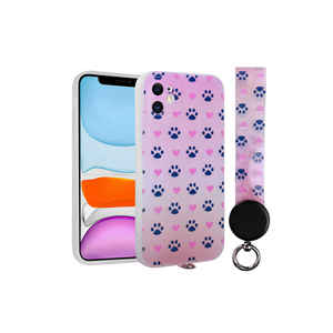Coque en silicone à motifs MRSA Arte Edition pour iPhone 11 avec dragonne réglable et cordon, accessoire de protection pour téléphone portable - Product Image 1