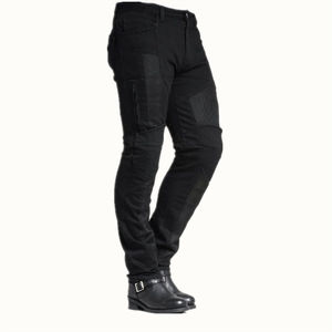 กางเกงยีนส์นักขี่มอเตอร์ไซค์สีดำทนทานสำหรับผู้ชาย พร้อมแผ่นป้องกันเข่าแบบปรับได้  ผ้าเดนิมเสริมเกราะ  ใส่ขี่มอเตอร์ไซค์ ปลอดภัย สวมใส่สบาย - Product Image 2