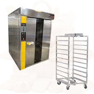 Factory Price Gas Bread Oven 32 Trays With Trolley Warranty 1 Year <b>Rotary</b> Oven Baking Oven Kien an Vietnam Factory - Product Image 1