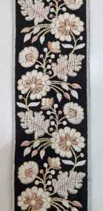 Rubans et dentelles en organza 100% coton faits à la main, écologiques, sur mesure, avec motifs floraux brodés à la machine, tailles et couleurs personnalisées - Product Image 4