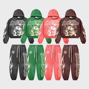 Logo personnalisé unisexe survêtement entraînement Fitness polaire grande taille couleur bordeaux à capuche et survêtement de jogging pour hommes - Product Image 1