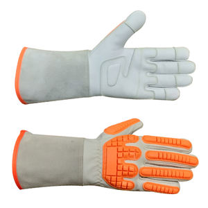 Guantes de trabajo sin forro, guantes de seguridad, guantes de cuero de vaca color amarillo dorado, guantes de cuero para hombre con palma completa de cuero. - Product Image 3